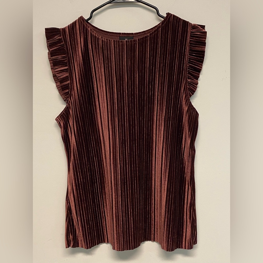 Worthington Pleated Velvet Top Size Large